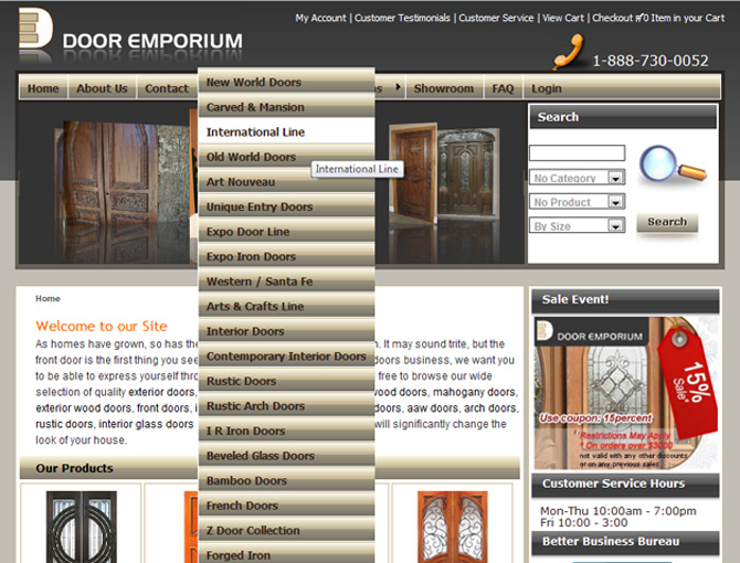 Door Emporium (Web) | Portfolio | Iron Water Studio