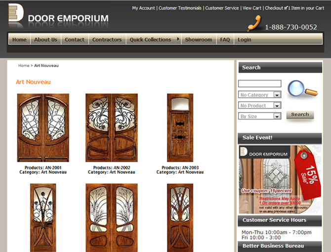 Door Emporium (Web) | Portfolio | Iron Water Studio